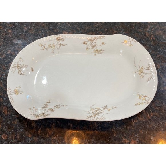 Antique Royal Semi-Porcelain Johnson Bros England Floral Serving Platter 14X10 - Picture 1 of 10